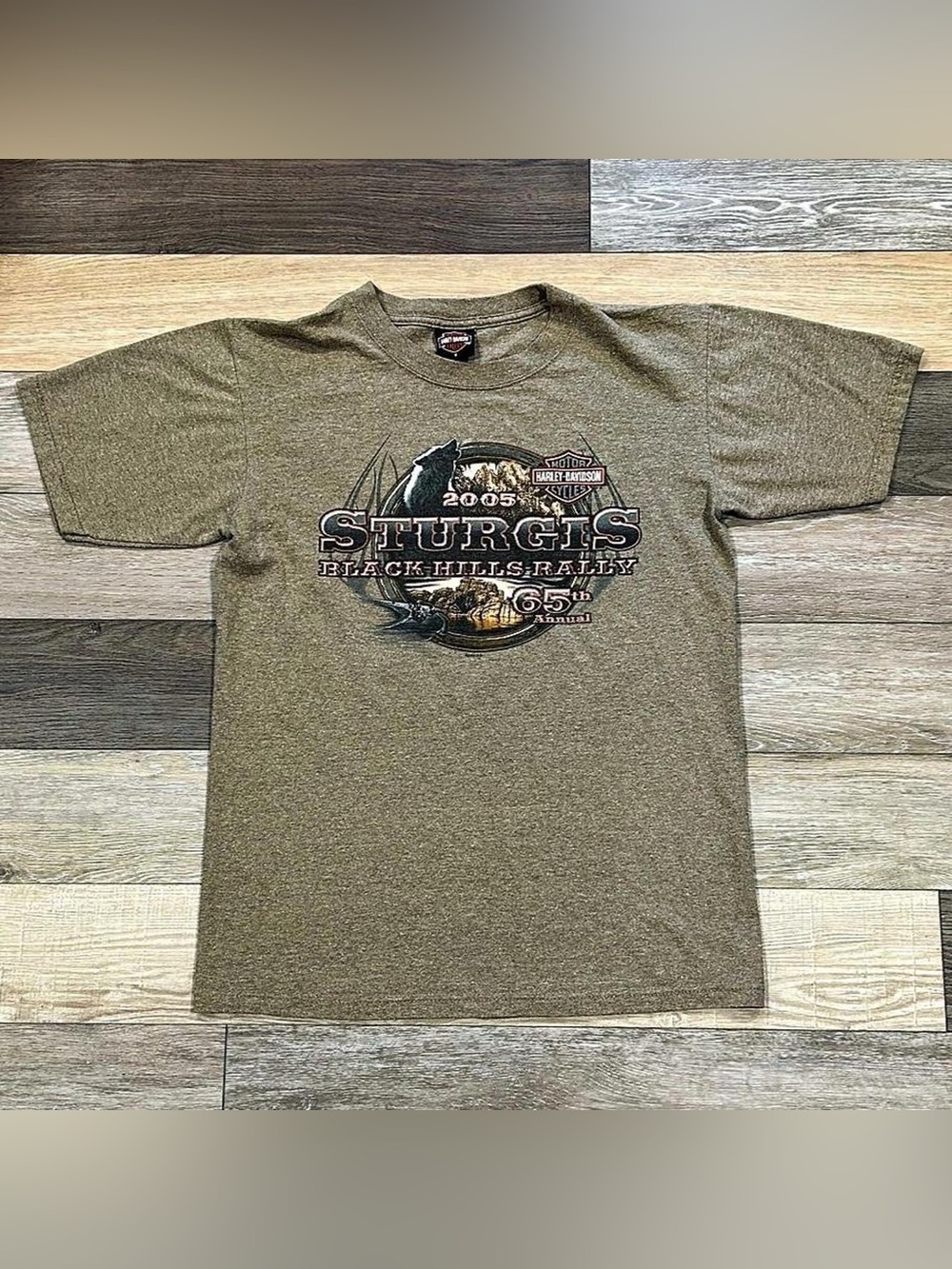 Harley-Davidson Olive Green Sturgis 2005 Graphic Tee